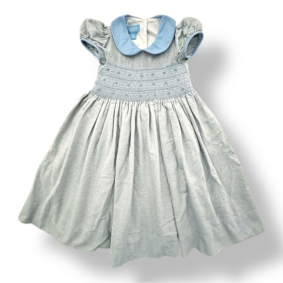 Anavini | Girl’s Hand Smocked Peter Pan Collar Dress (6X) - Picture 1 of 7